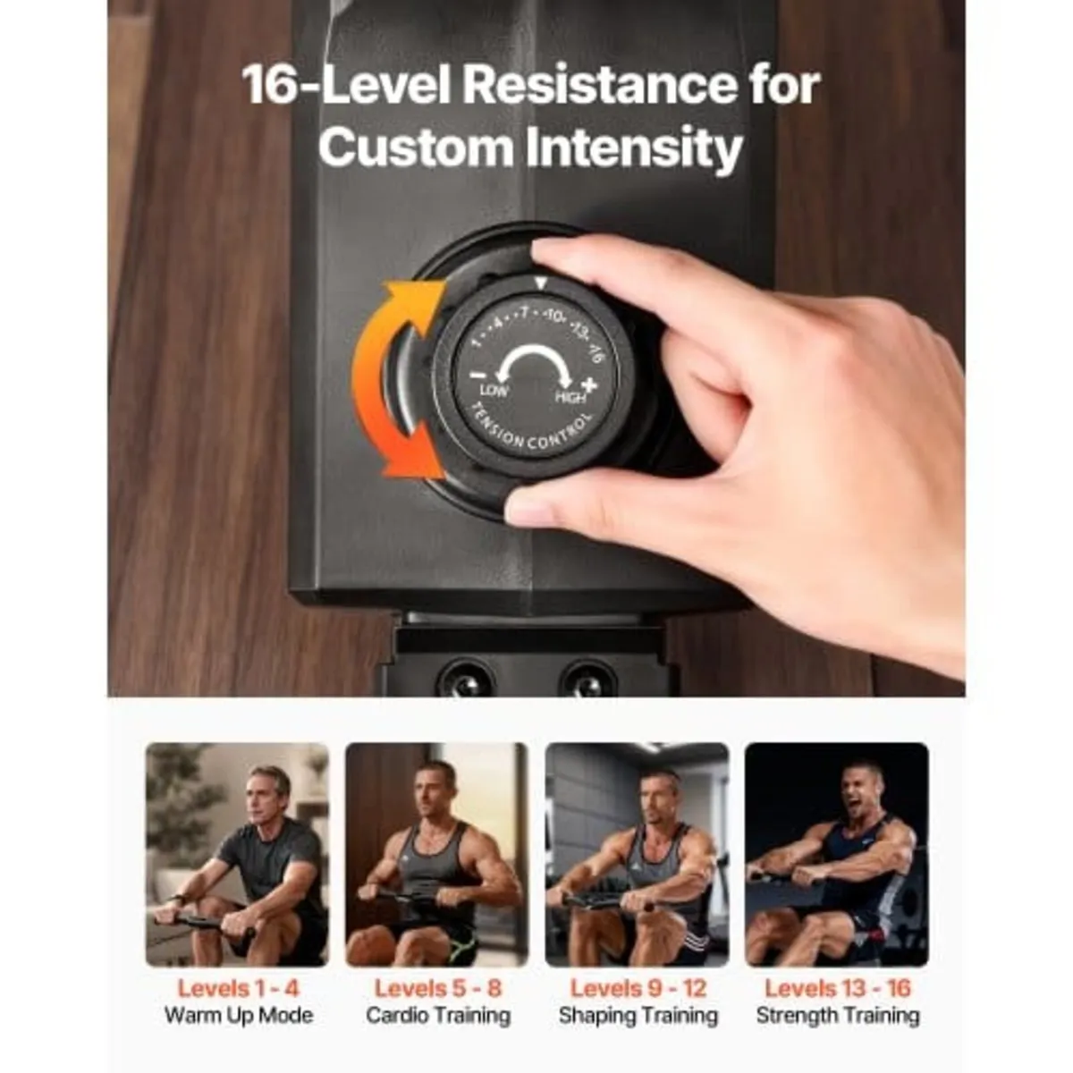 Magnetic Rowing Machine,16-Level Quiet Resistance - Image 3