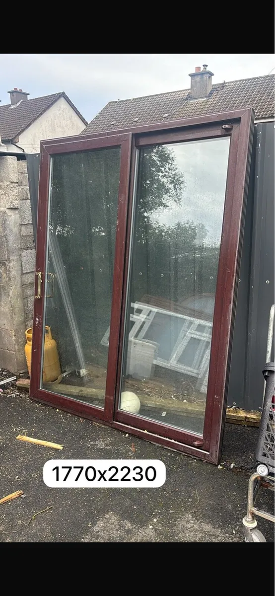 Brown UPVC sliding door