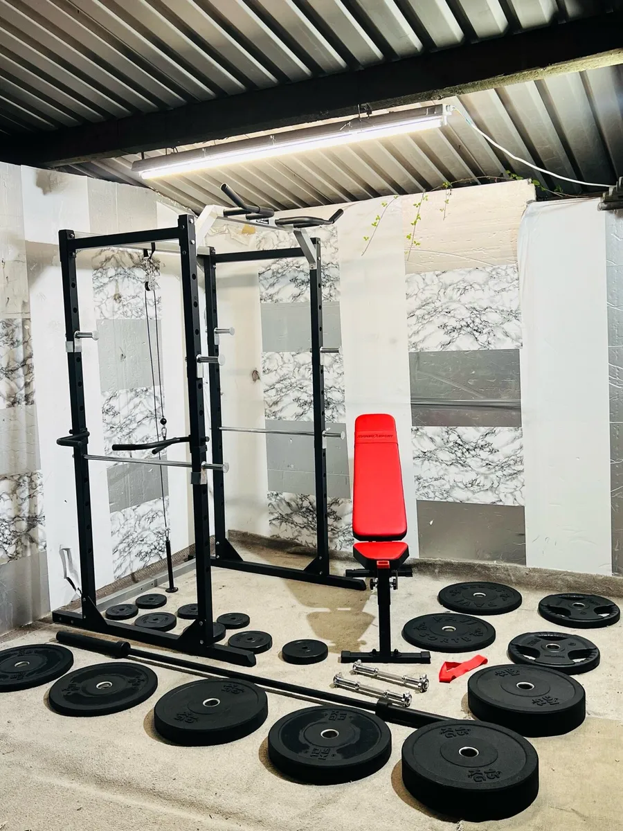 HOME GYM SETUP POWER RACK WEIGHTS BENCH  BAR ++ - Image 4