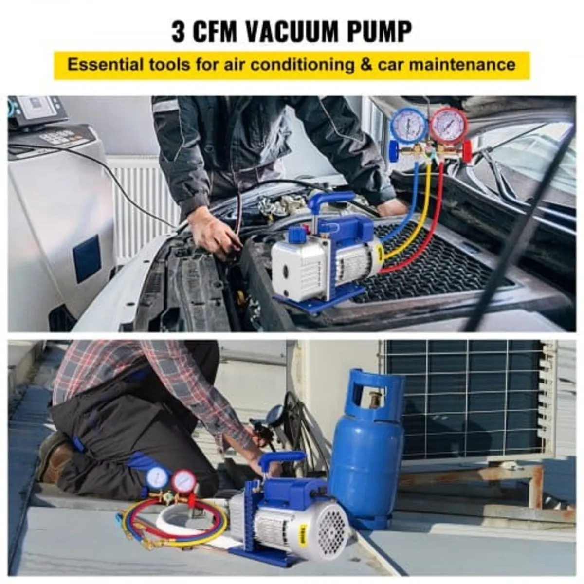3CFM 1/4HP Refrigerant Vacuum Pump Kit, 85 L/min R - Image 3