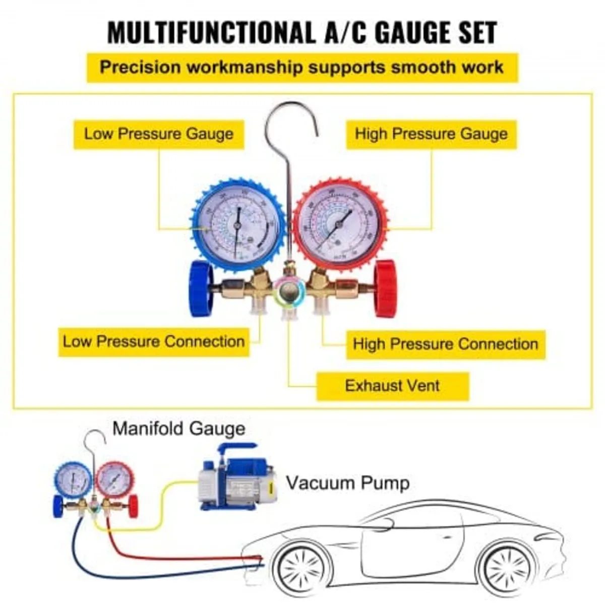 3CFM 1/4HP Refrigerant Vacuum Pump Kit, 85 L/min R - Image 4
