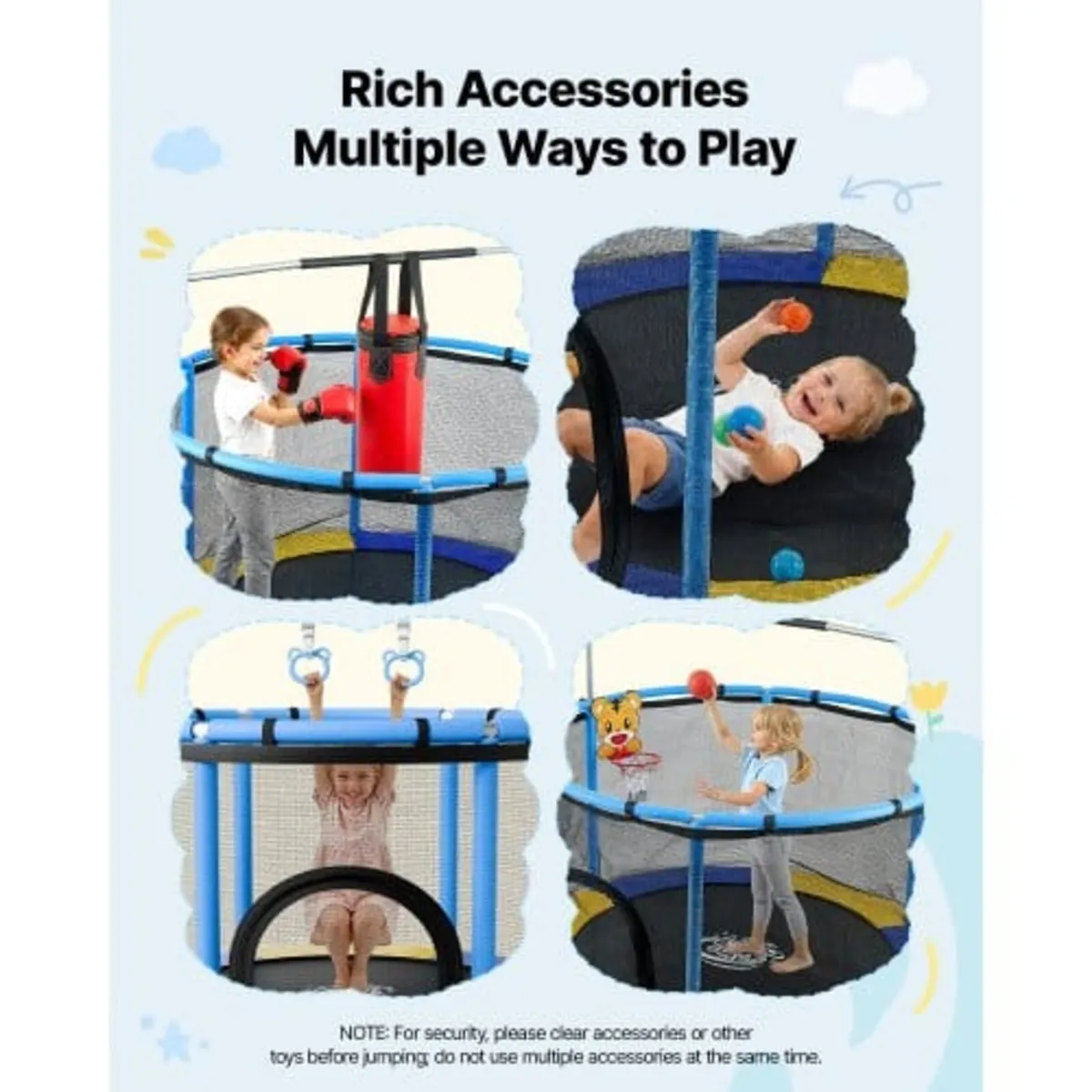 150cm Trampoline for Kids, Toddler Mini Trampoline - Image 4