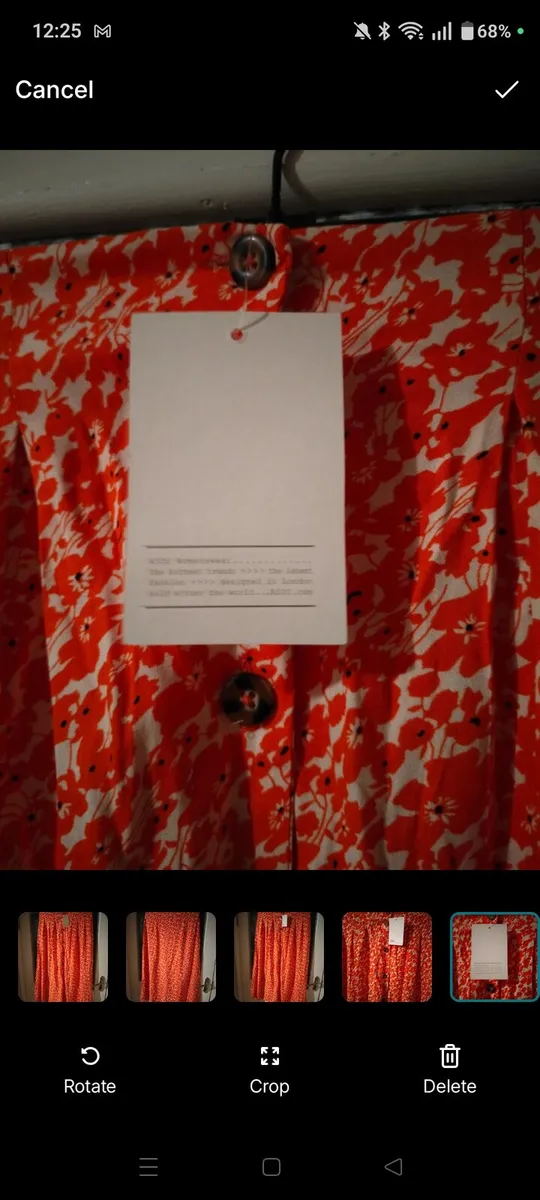 Asos Printed Crepe Midi Skirt features an orange d - Image 4