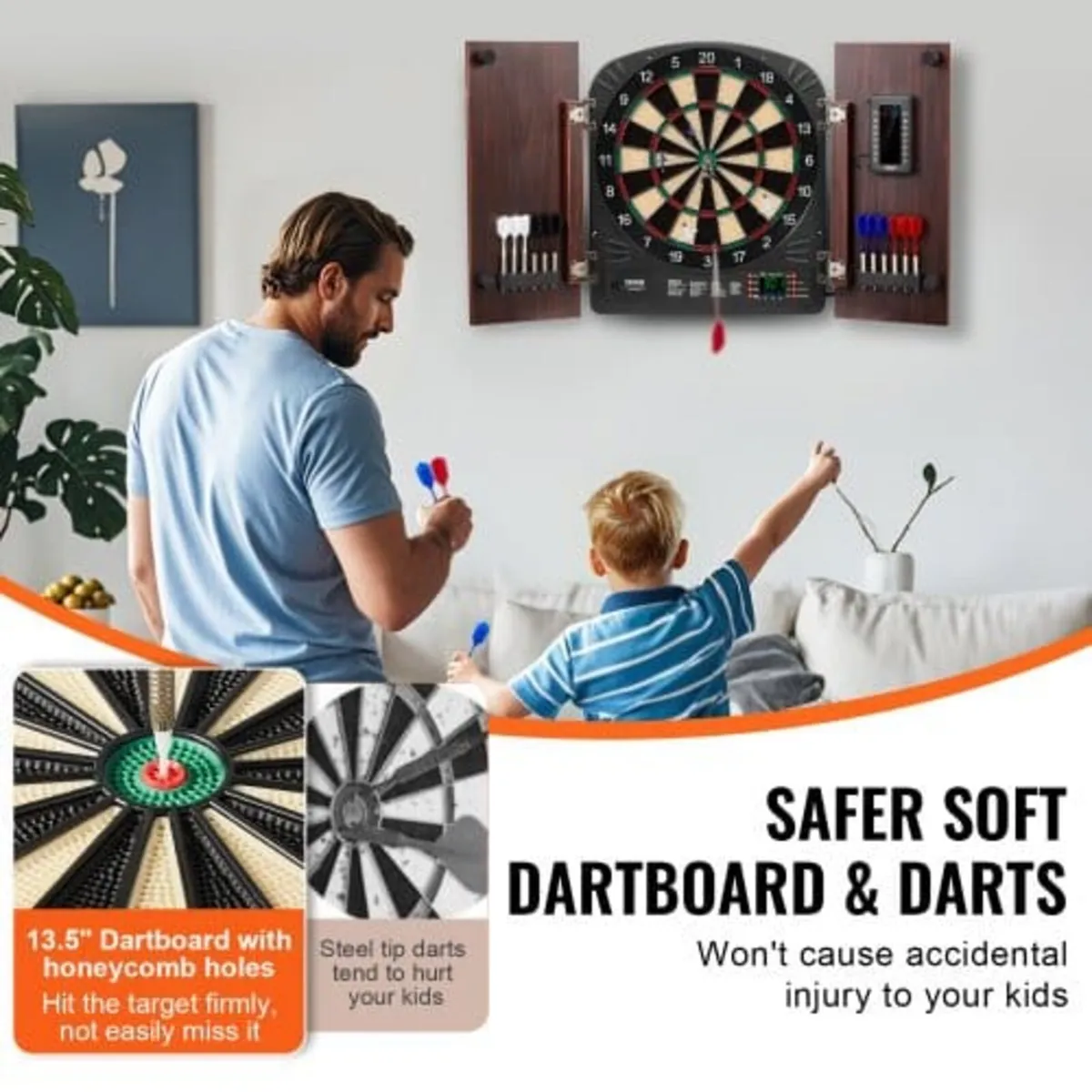 Dartboard and Cabinet Set, Ready-to-Play Bundle Da - Image 2