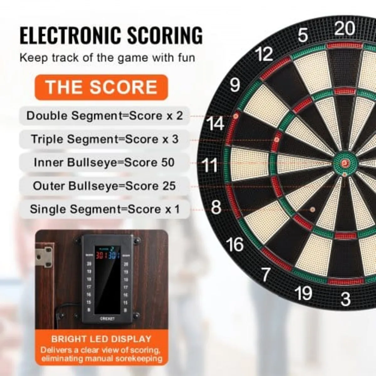 Dartboard and Cabinet Set, Ready-to-Play Bundle Da - Image 3
