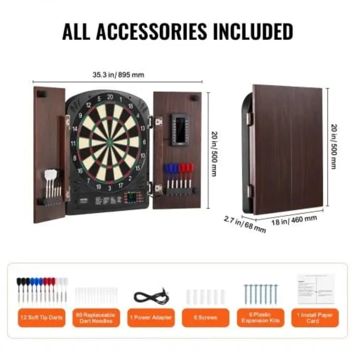 Dartboard and Cabinet Set, Ready-to-Play Bundle Da - Image 4