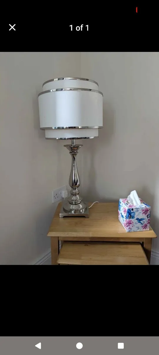Large Chrome Lamp & Shade
