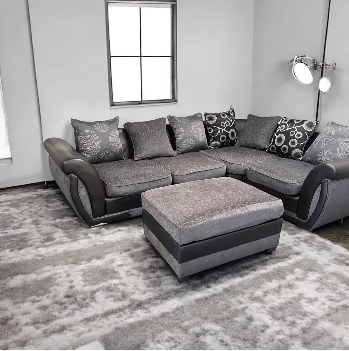 Dfs corner sofa with footstool - Image 1