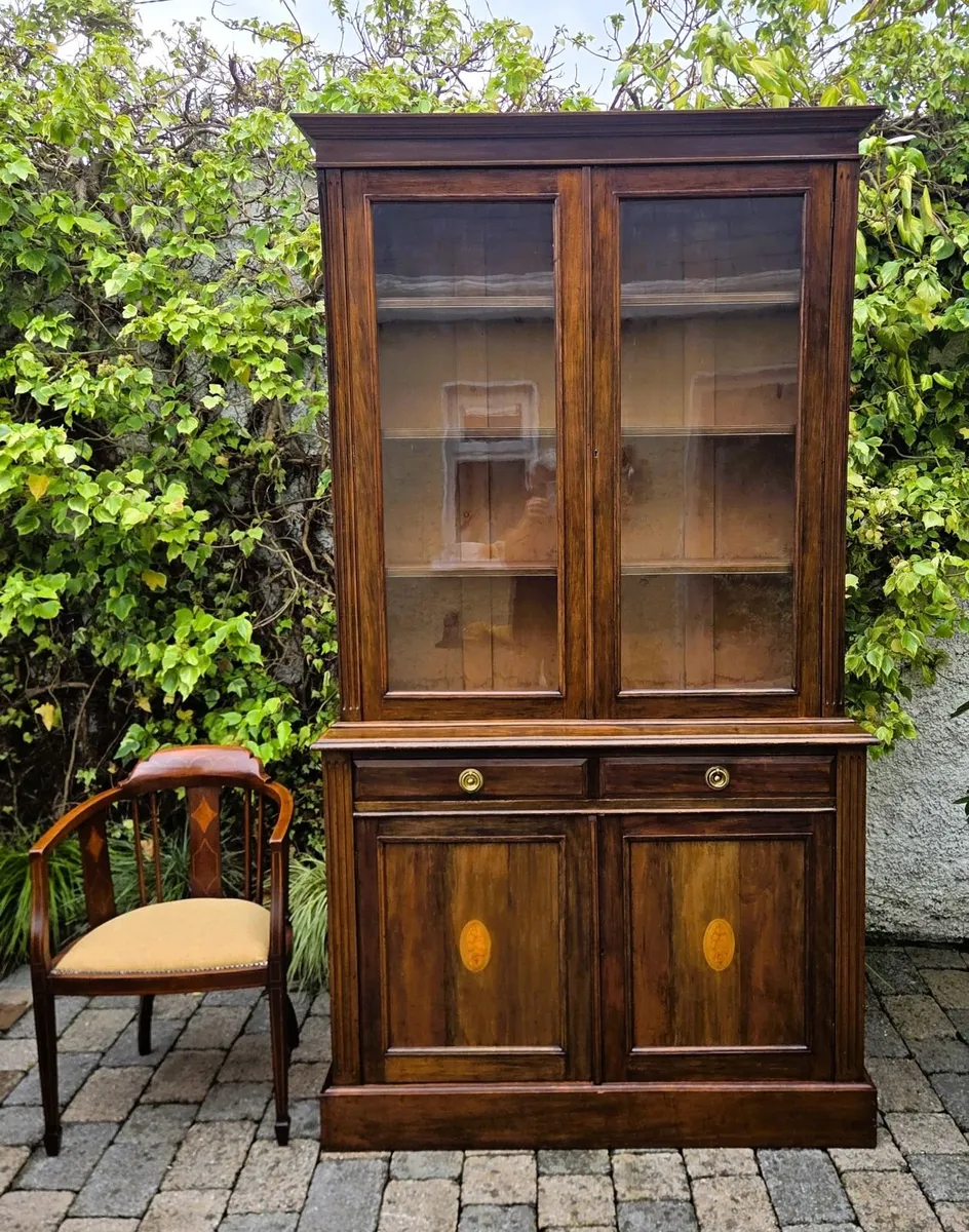 Large Edwardian Library Bookcase- Circa 1905 - Image 2