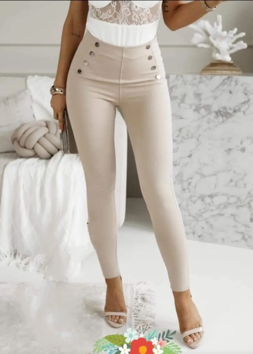 High Waist PU Leggings skinny - Image 3