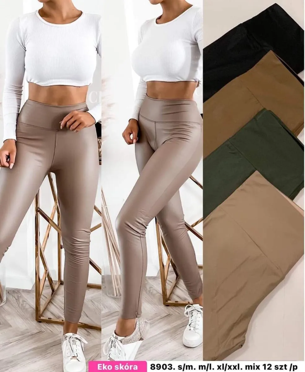 High Waist PU Leggings skinny - Image 4