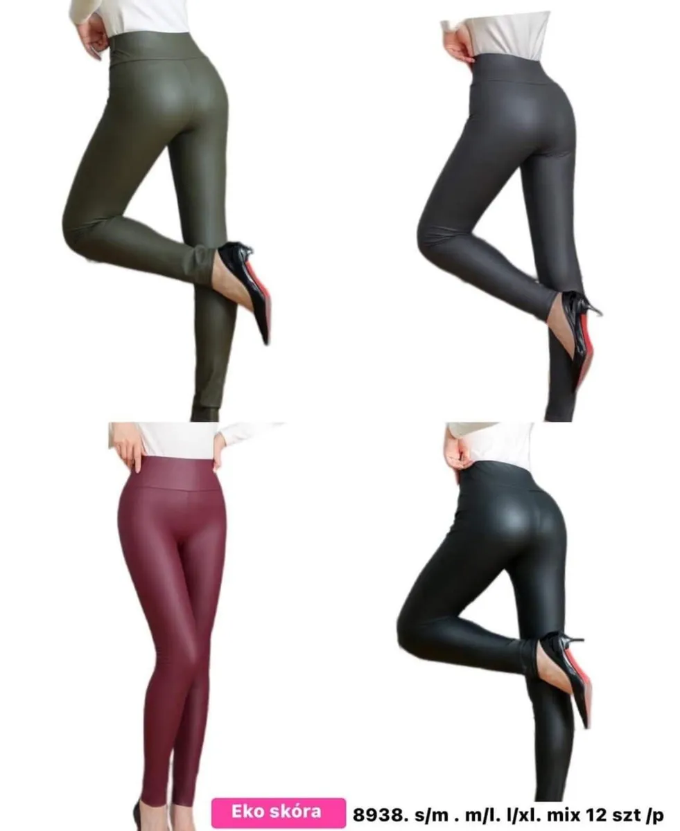 High Waist PU Leggings skinny - Image 3