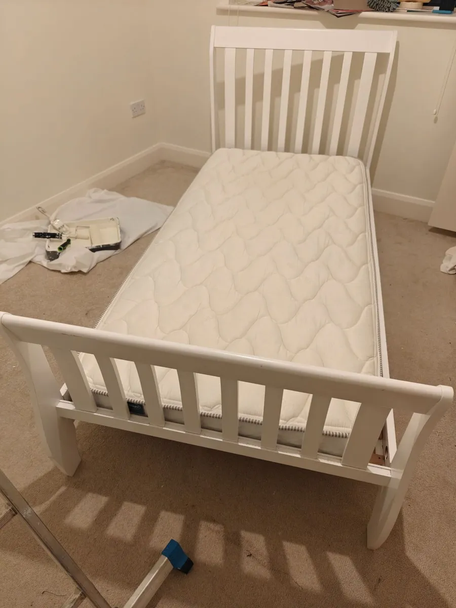 Child's Single Bed and Mattress - Image 1