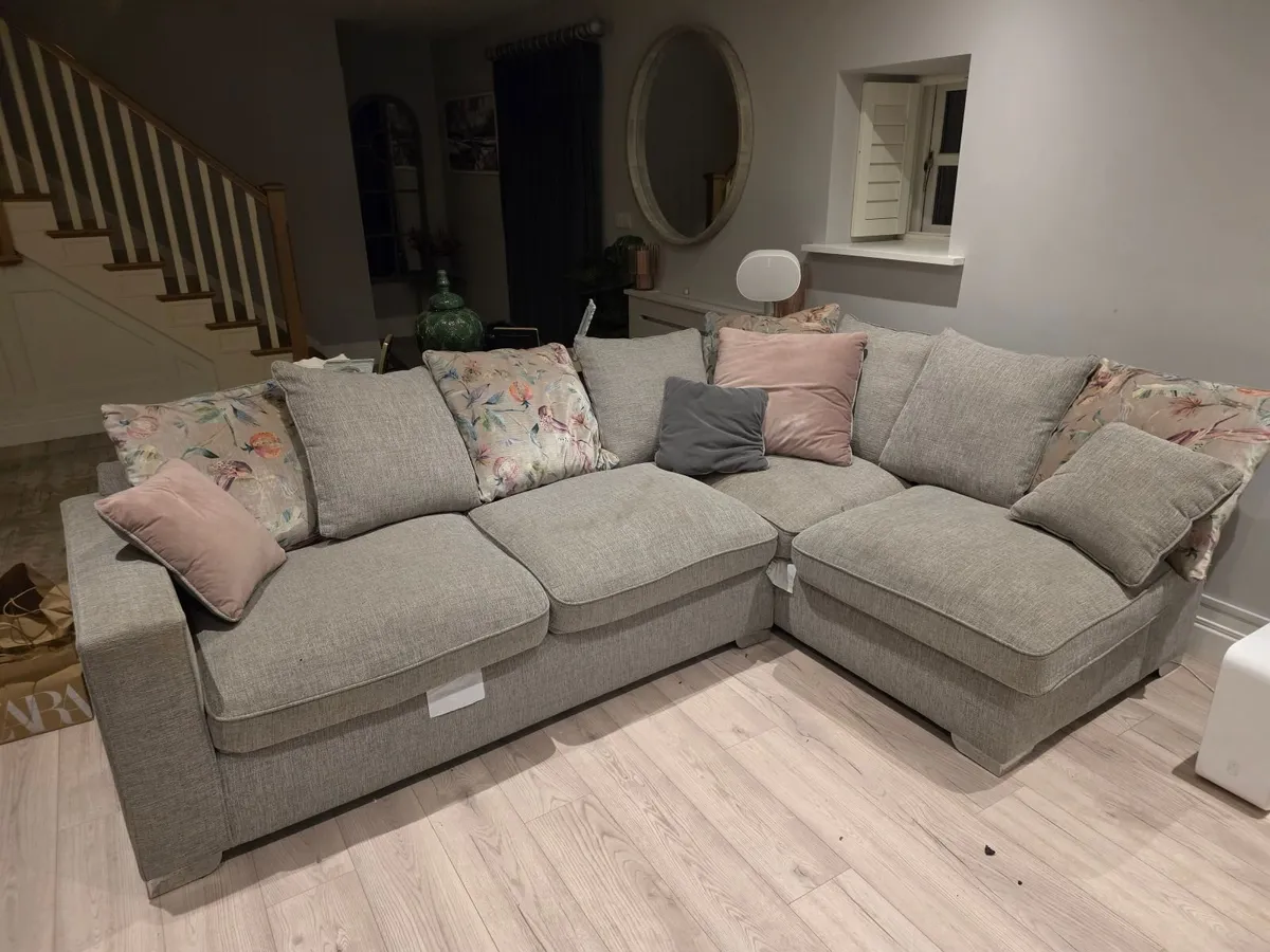 Couch, armchair and footstool excellent condition - Image 1