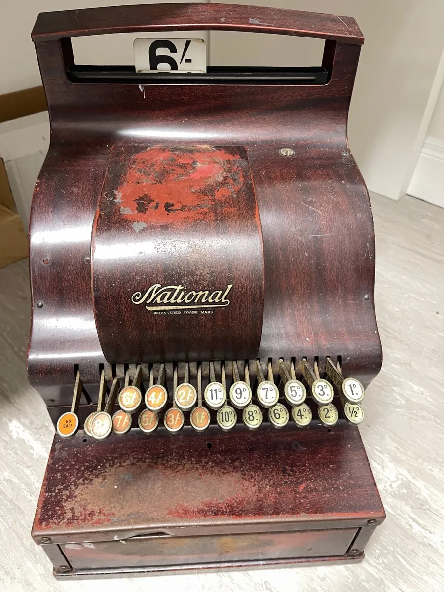 Antique-style checkout counter