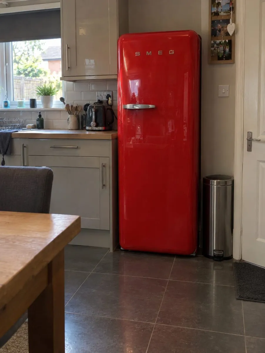 Red Smeg fab 28 fridge freezer