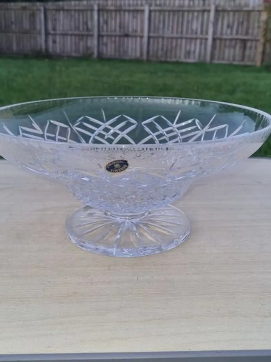 Bohemian crystal pedestal bowl - Image 1