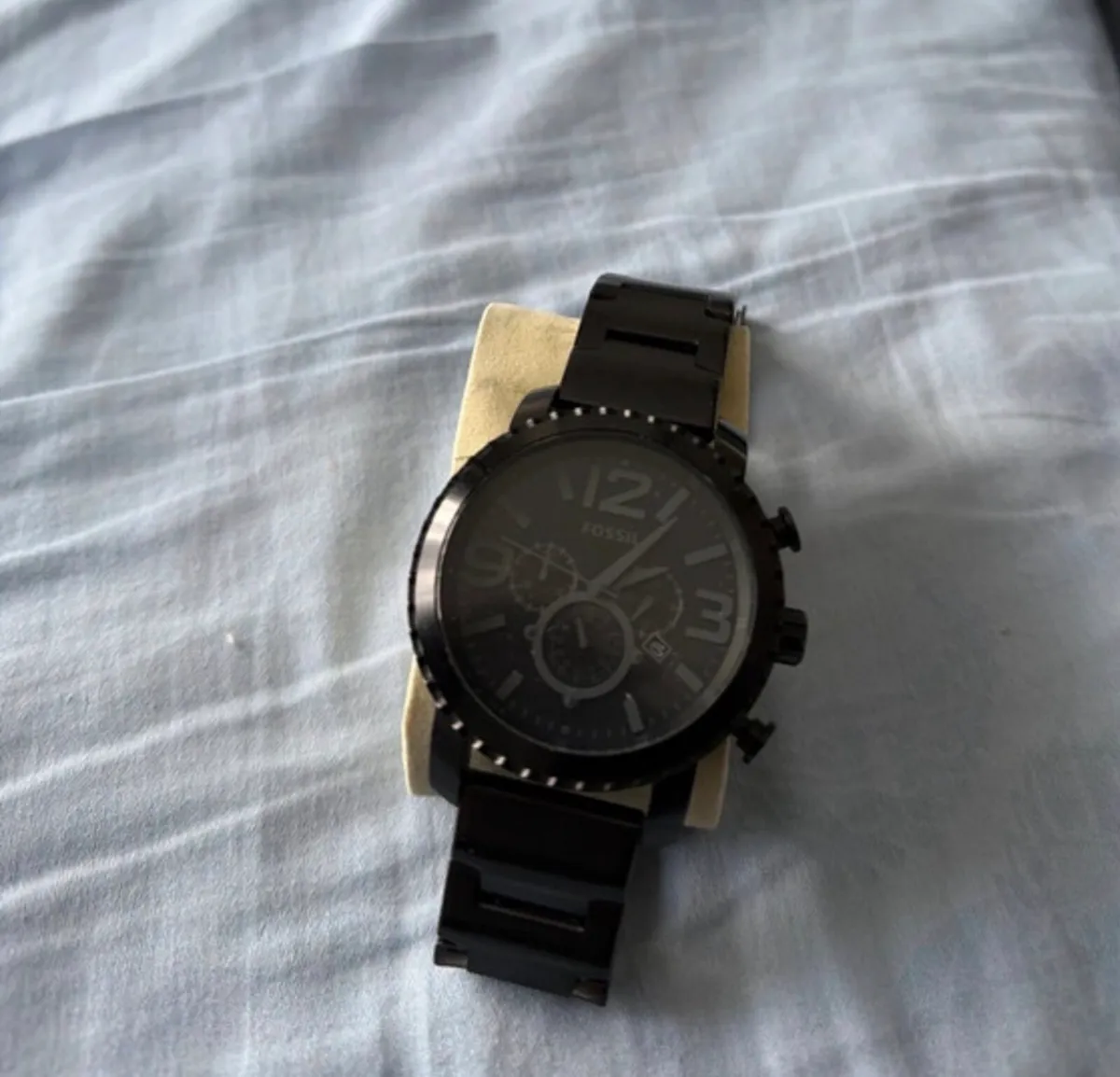 Fossil Chronograph black stainless steel watch - Image 1
