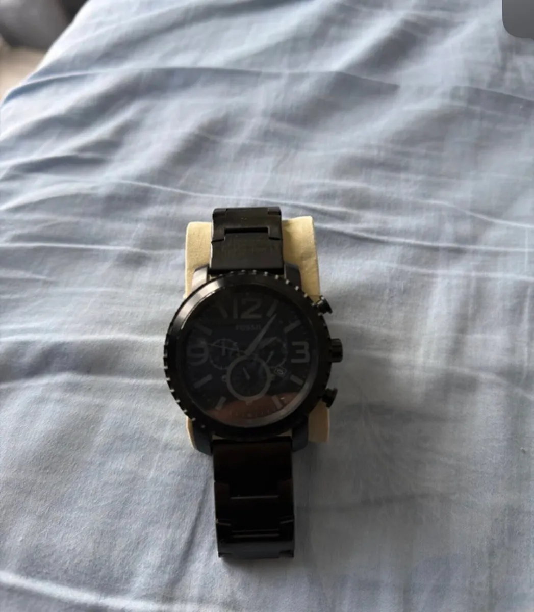 Fossil Chronograph black stainless steel watch - Image 3