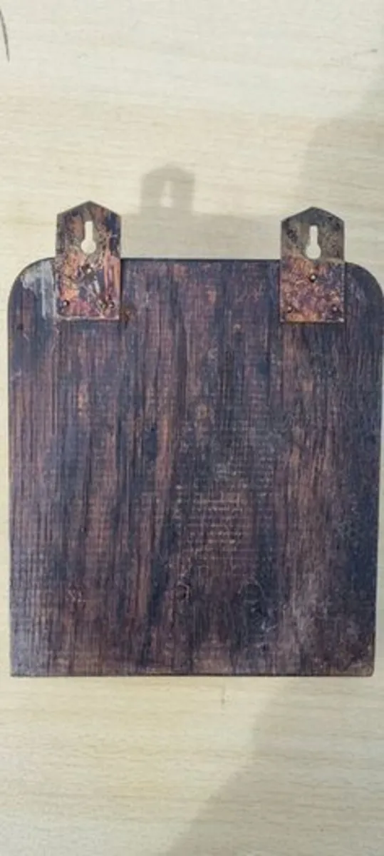 Vintage Brass and Wood Wall Mount Letter Rack - Image 4