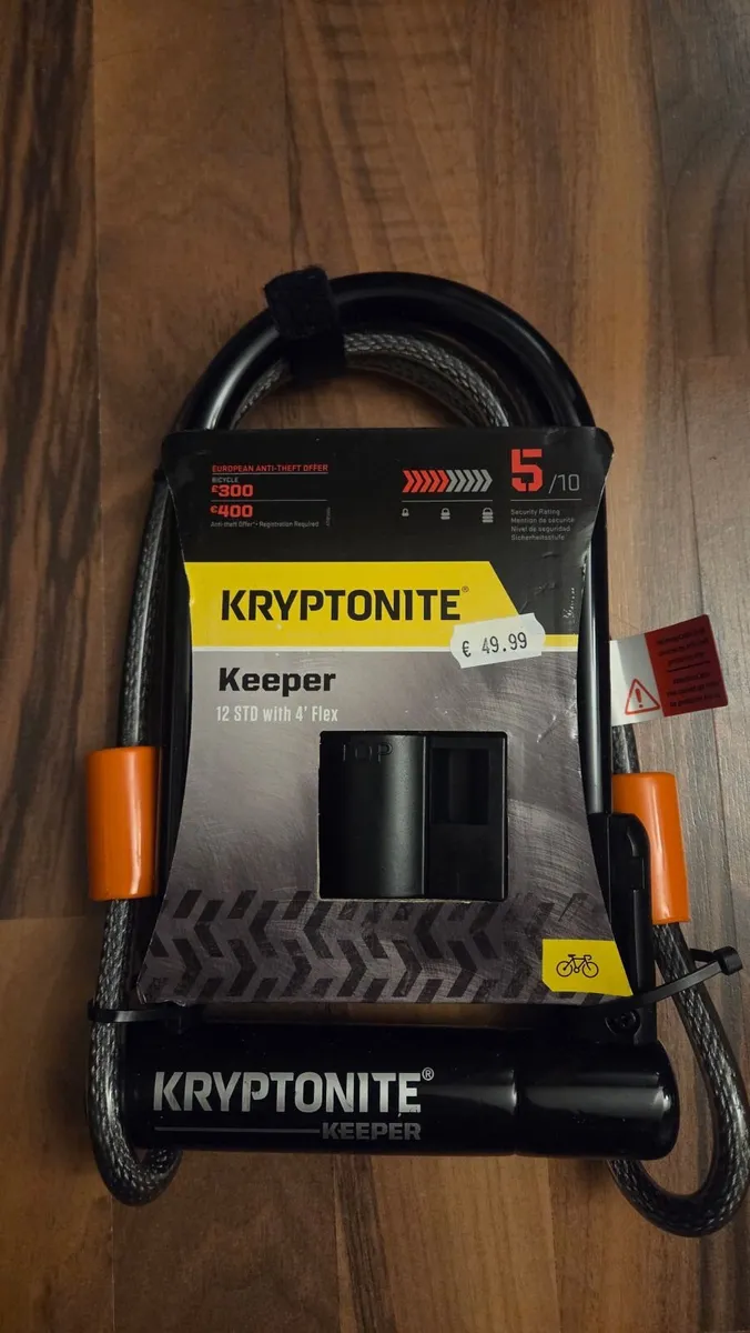 Kryptonite Keeper 12 STD bicycle lock with 4ft fle - Image 1