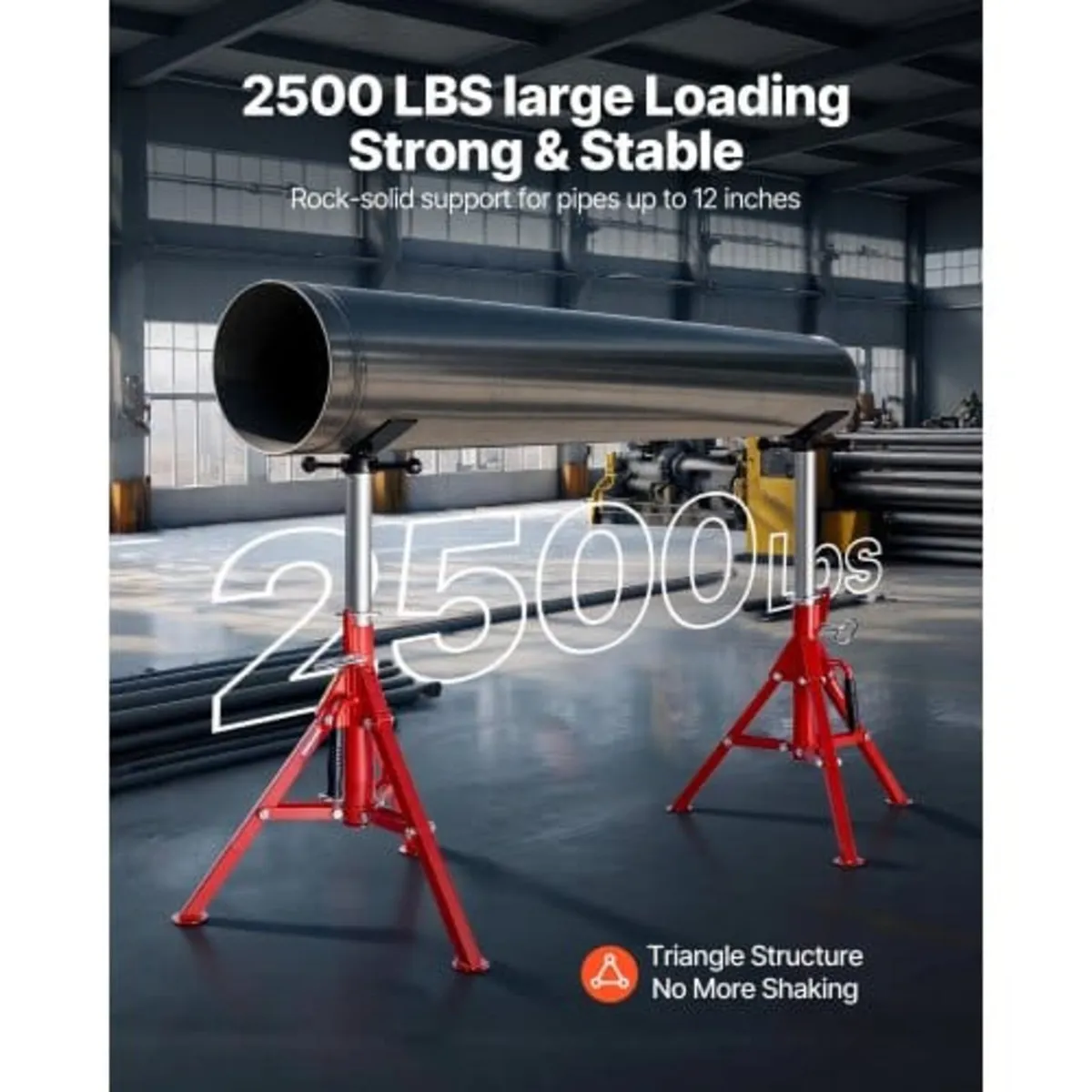 V Head Pipe Stand 1/8"-12" Capacity, Adjustable He - Image 3