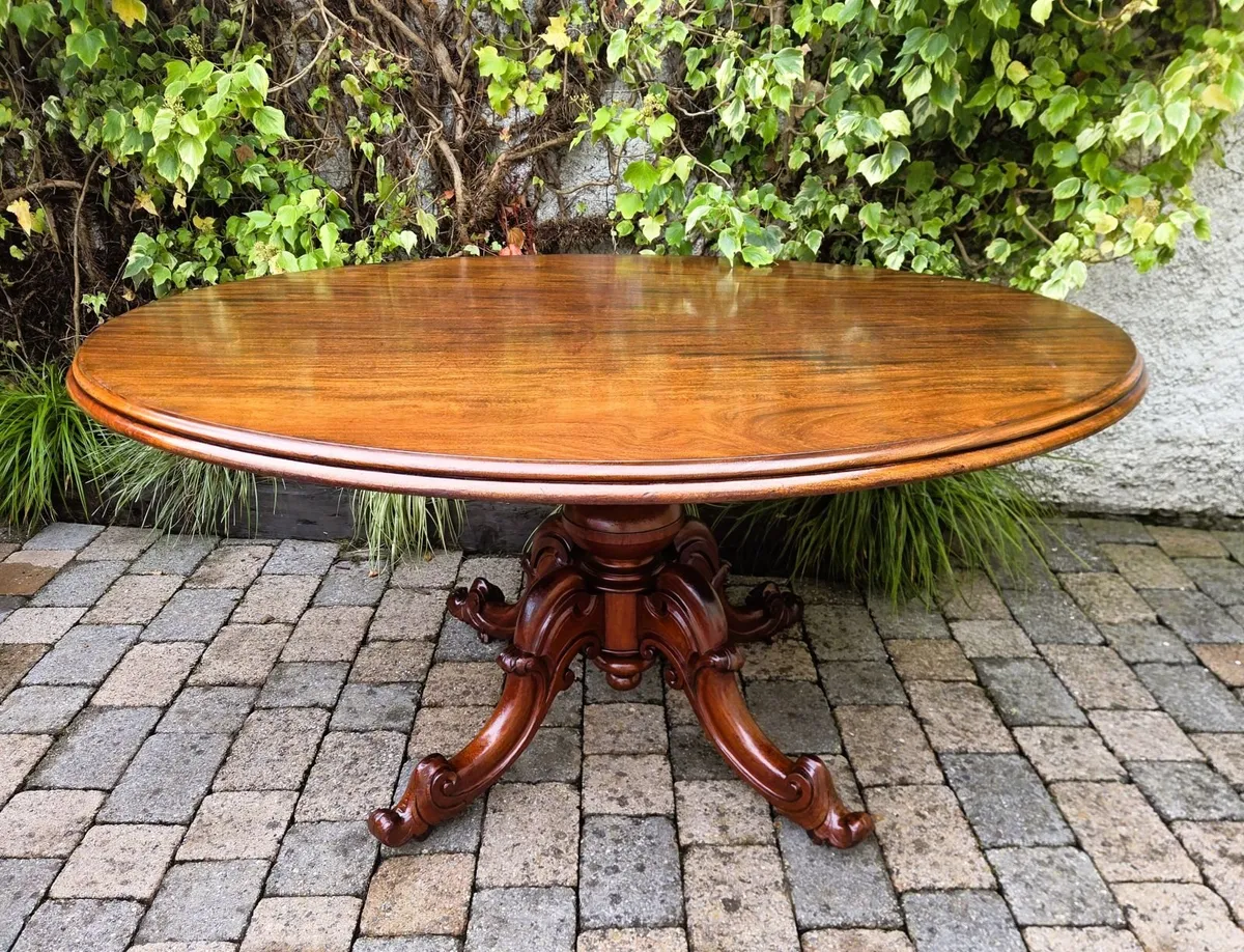 Victorian Oval Dining Table- Circa 1860 - Image 1