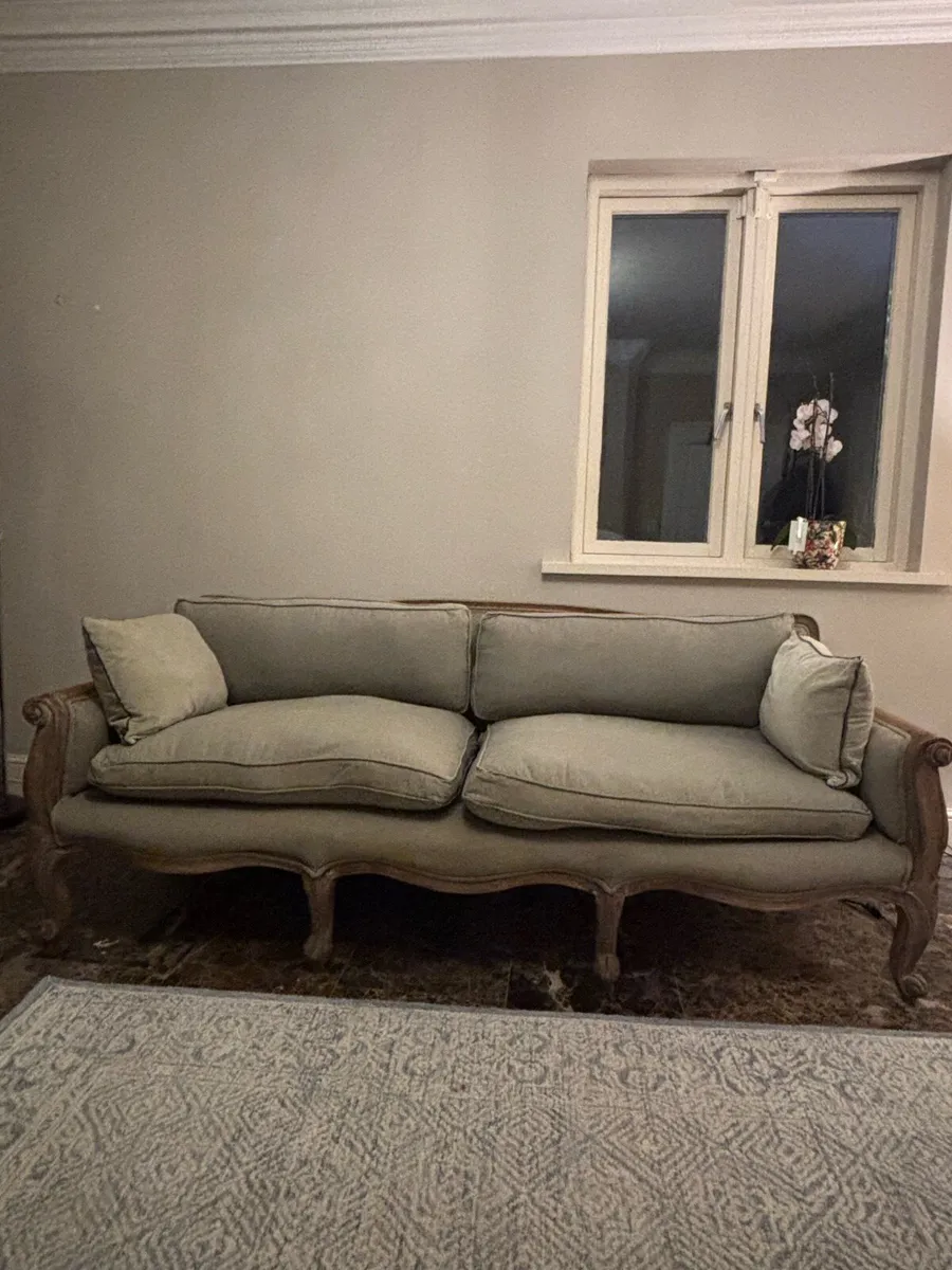 Wooden grey couch - Image 1