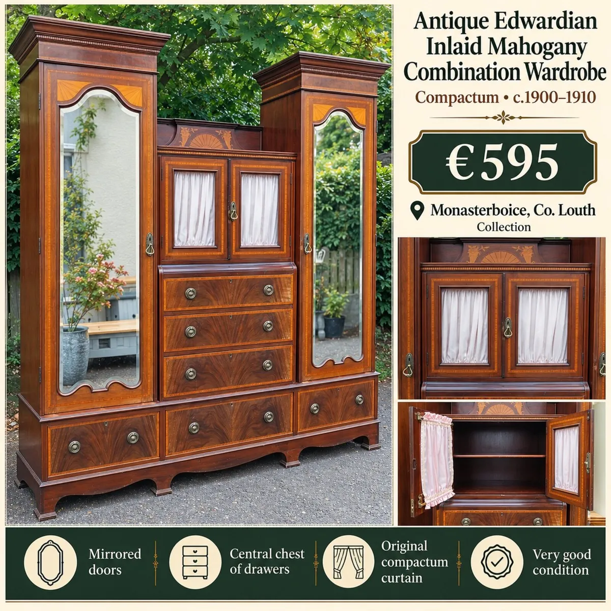 Antique Edwardian wardrobe