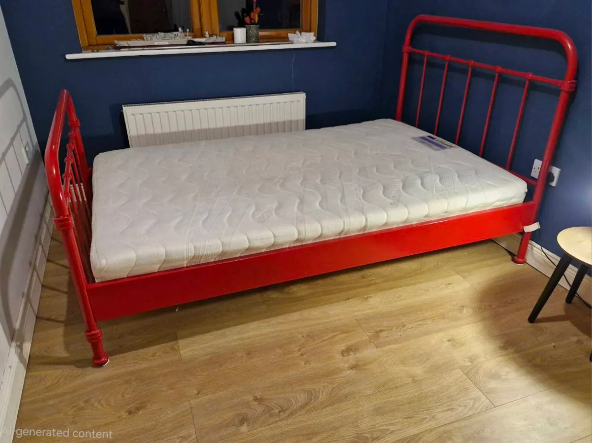 Vipack Small Double bed with mattress & topper. - Image 1
