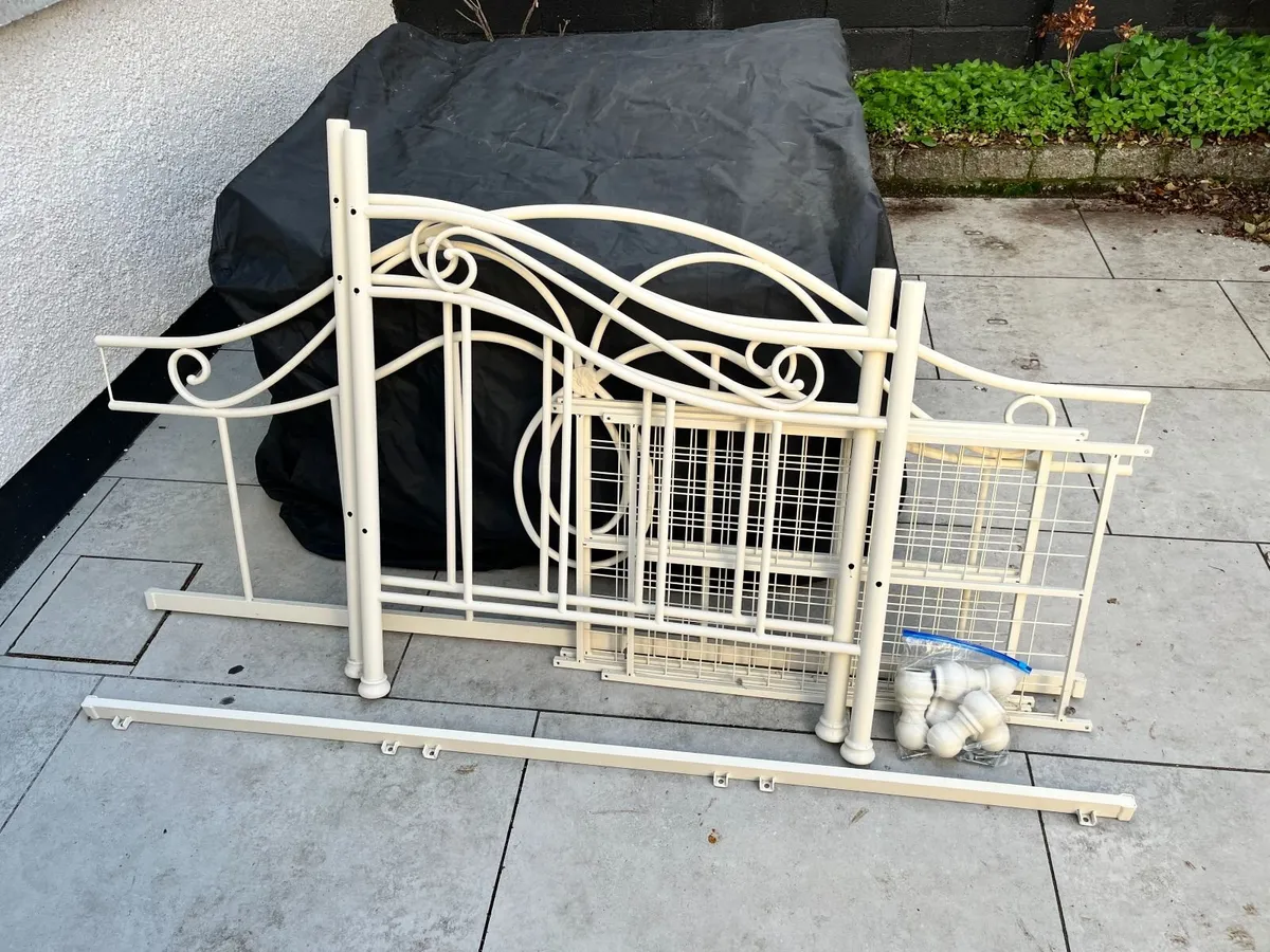 Cream Metal Single Bed Frame - Image 2