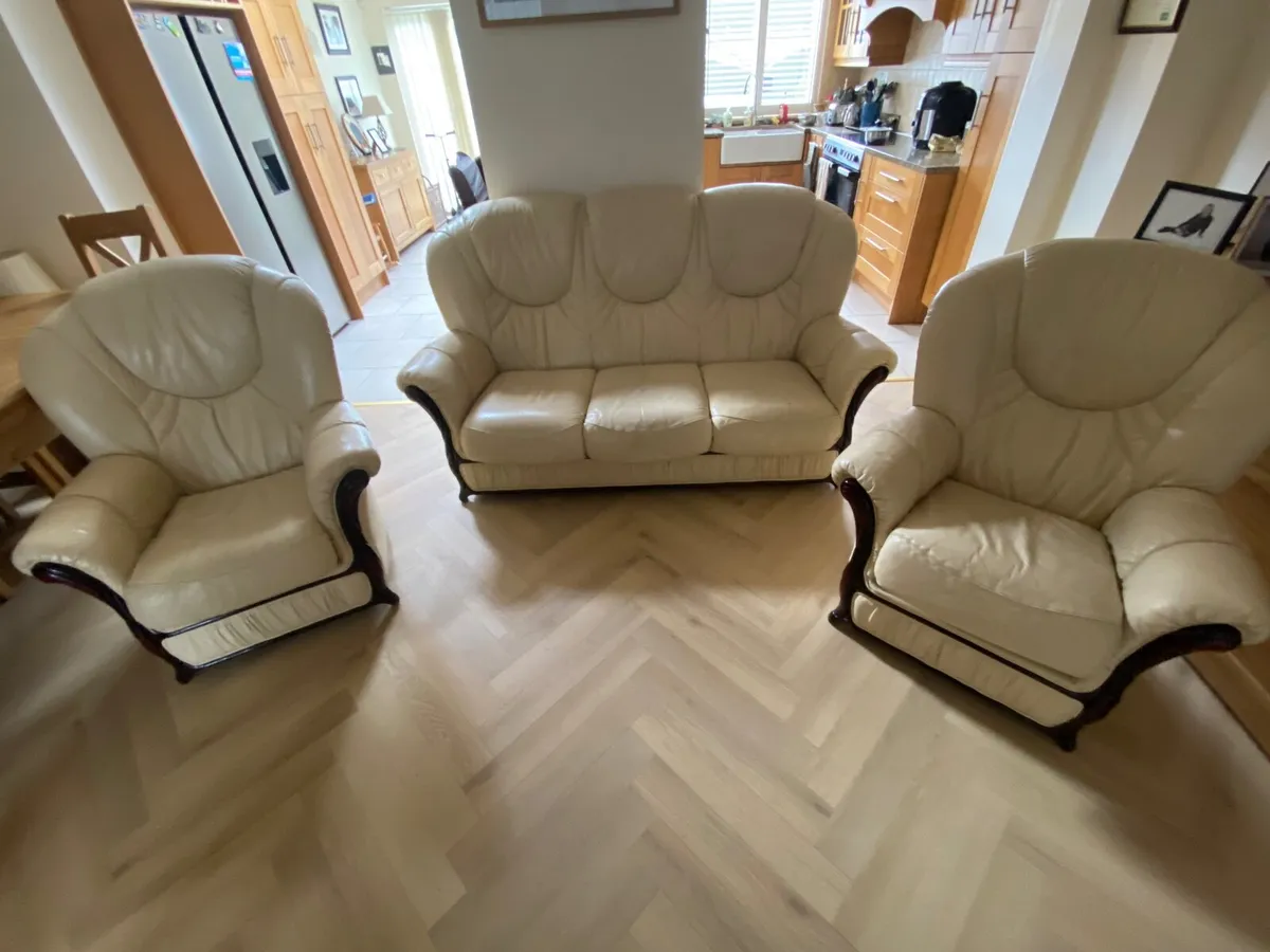 Three piece leather suite - Image 2