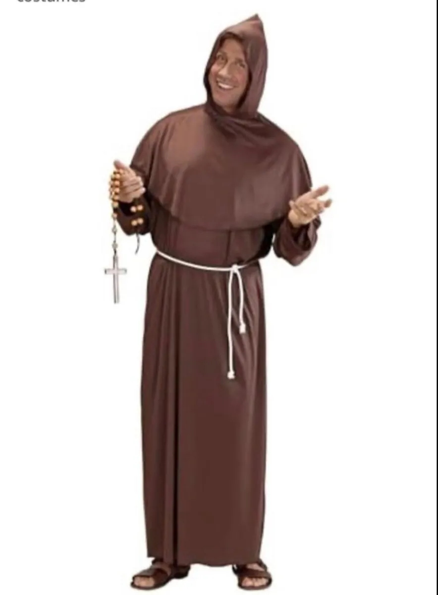 Halloween costume - A brown monk hooded robe - Image 1