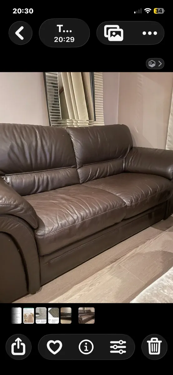 2 Leather sofas - Image 2