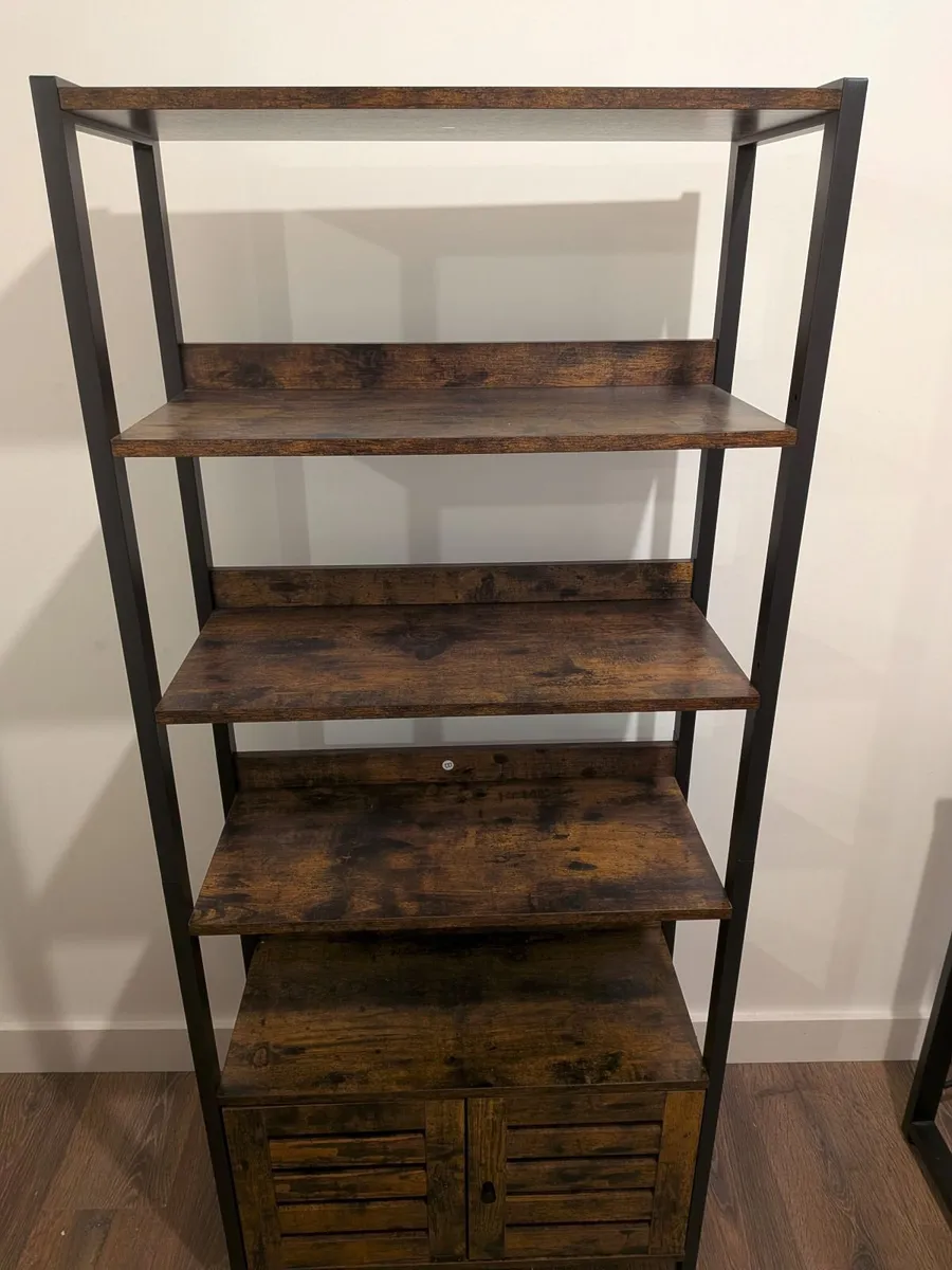 Industrial style shelving unit with cupboard - Image 1