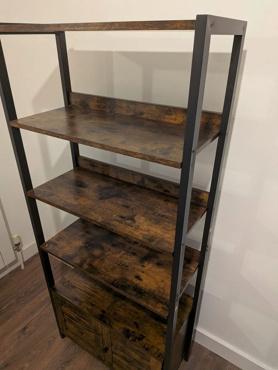 Industrial style shelving unit with cupboard - Image 2