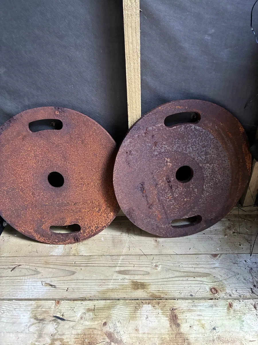 Pair of 15kg Olympic Steel Weight Plates - Image 1