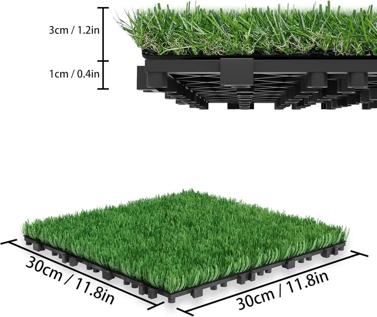Interlocking Artificial Grass Decking Tiles - Image 3
