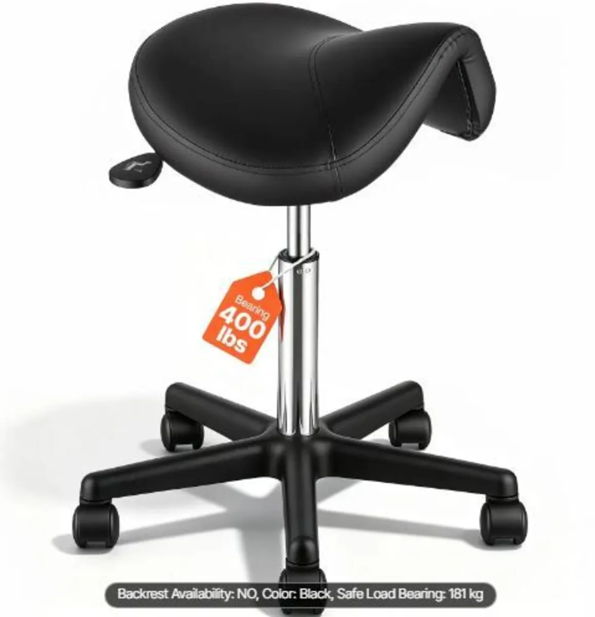Saddle Stool with Wheels - Image 1