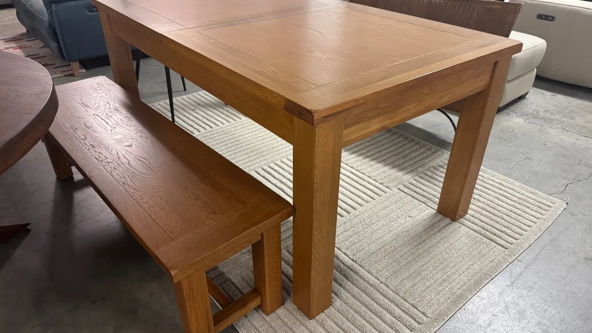 Farmhouse Oak Dining Table - Image 1