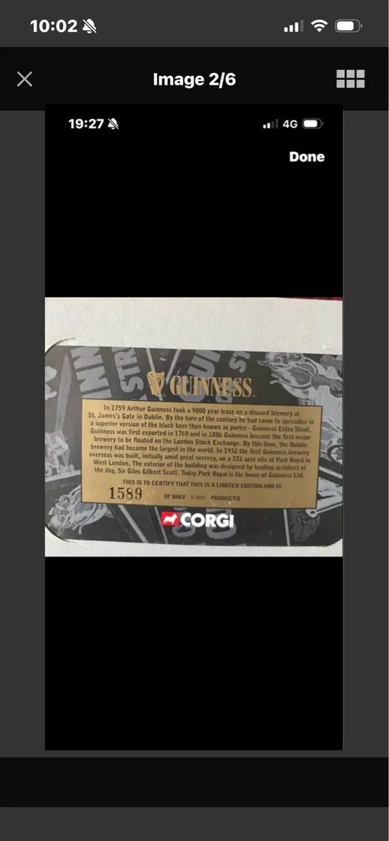 Limited Edition Corgi Guinness Delivery Truck - Image 3
