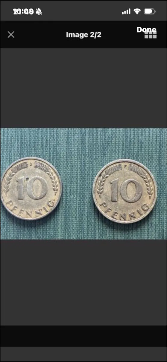 Rare 1949/50 German Republic Ten Pfennig Coins - Image 2