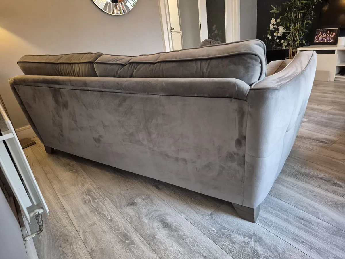 3 seater grey and 2 seater navy sofa - Image 4