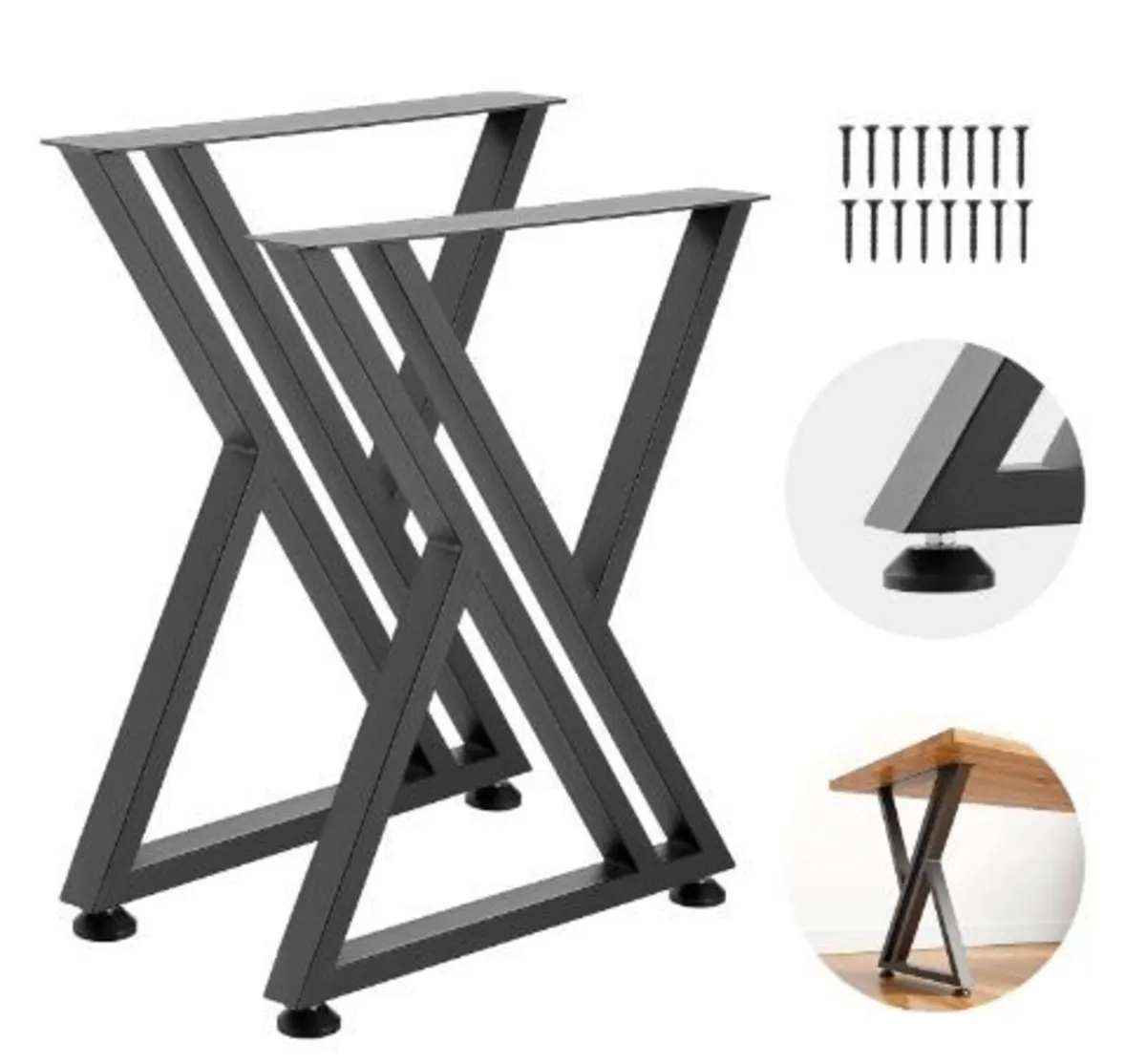 Table Legs, 29.1" H x 24" W Steel Furniture - Image 1