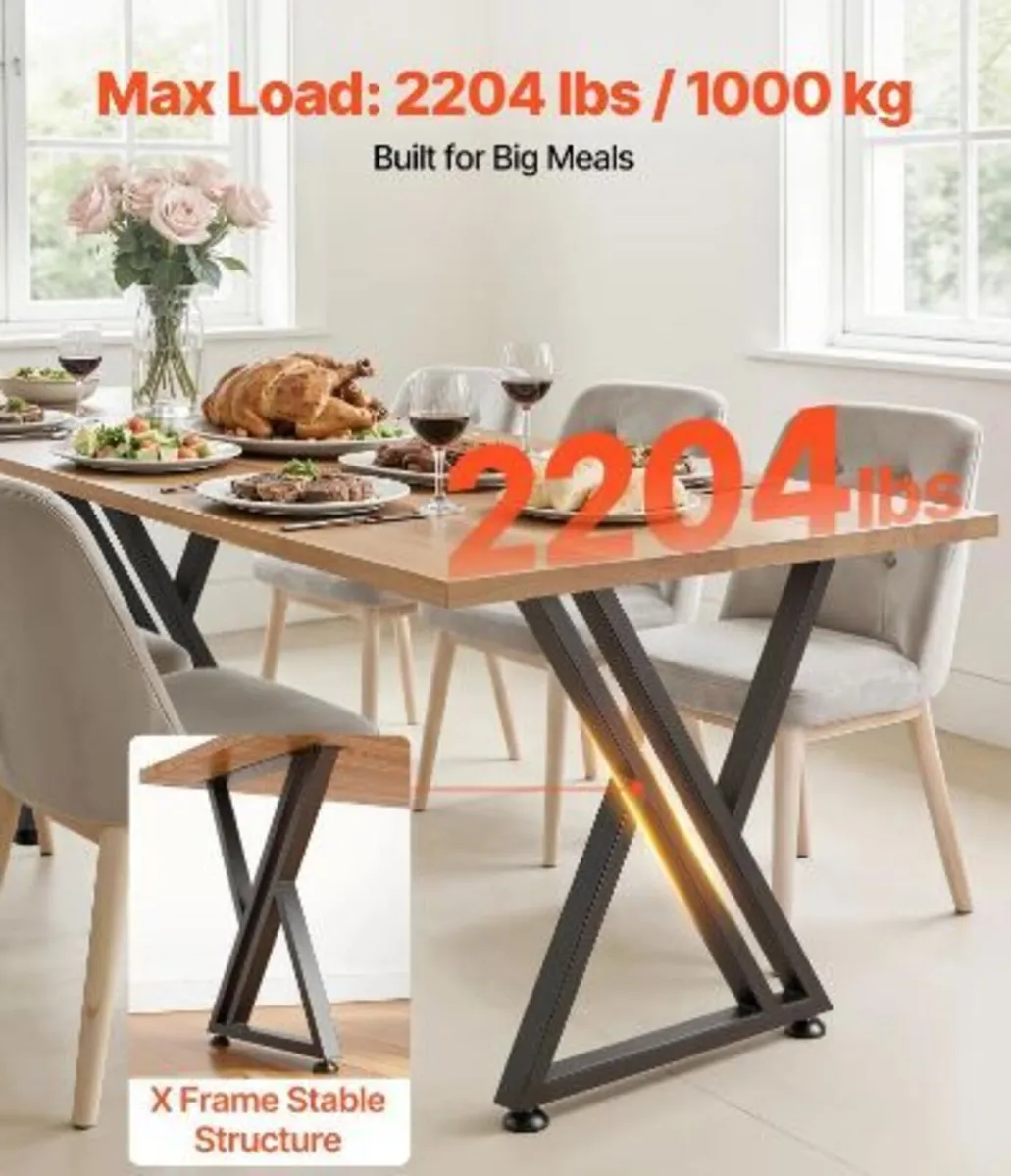 Table Legs, 29.1" H x 24" W Steel Furniture - Image 2