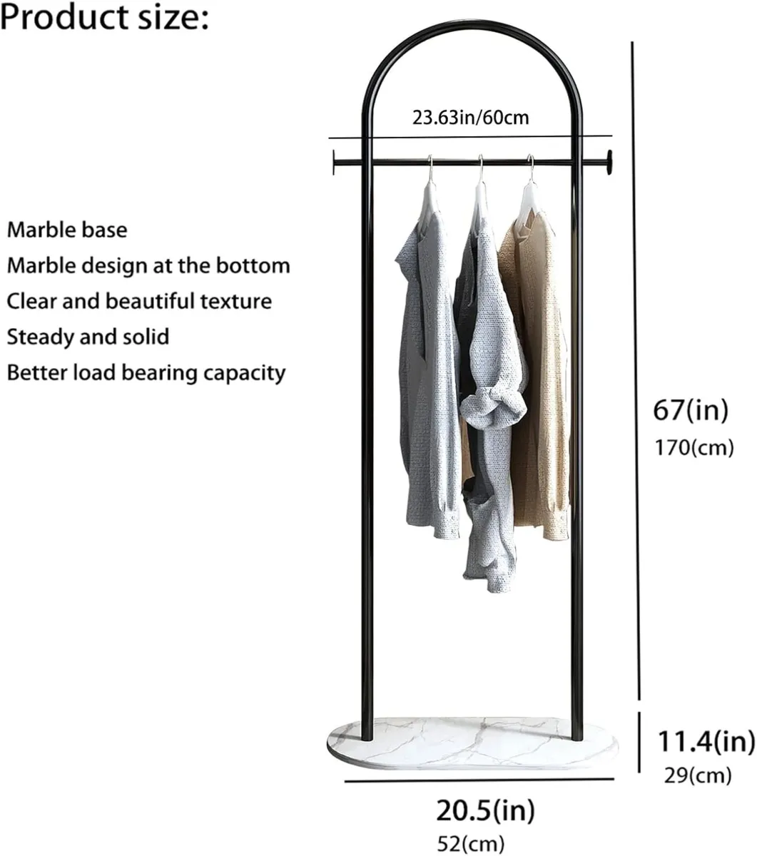 Small Clothes Rail Clothing Rack with Marble Base - Image 3