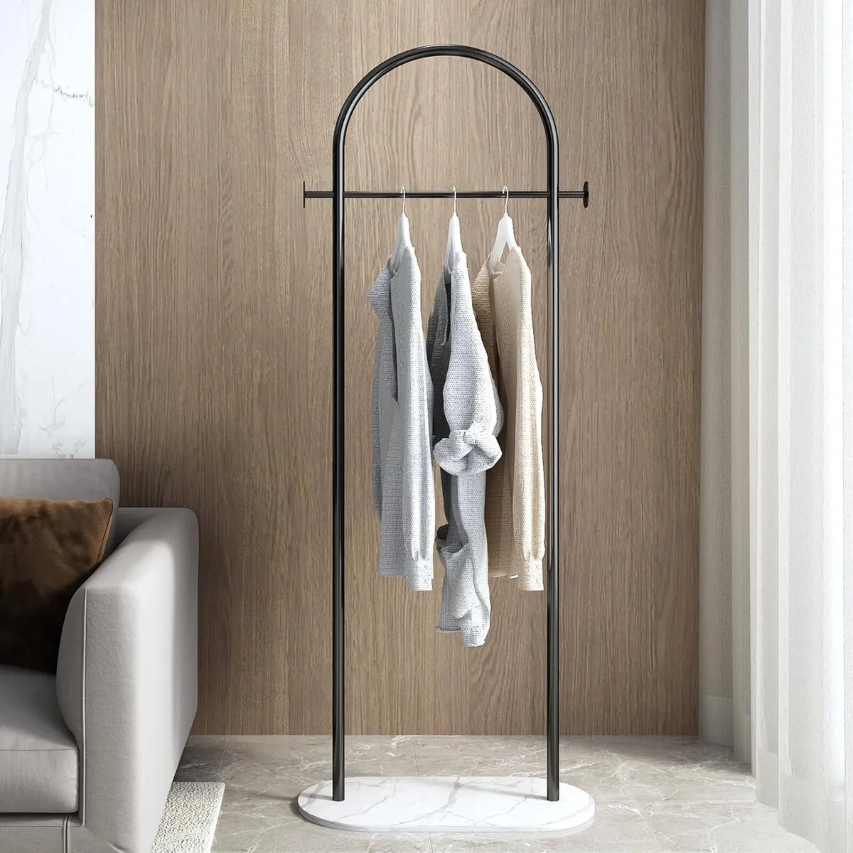 Small Clothes Rail Clothing Rack with Marble Base - Image 4
