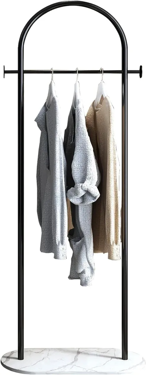 Small Clothes Rail Clothing Rack with Marble Base - Image 1