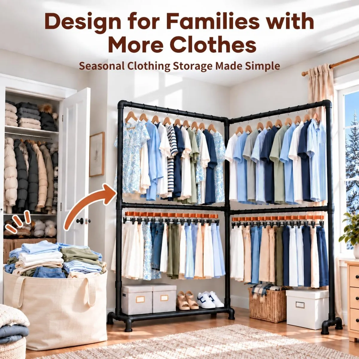 Heavy Duty Clothes Rail for Families Or Homes - Image 3