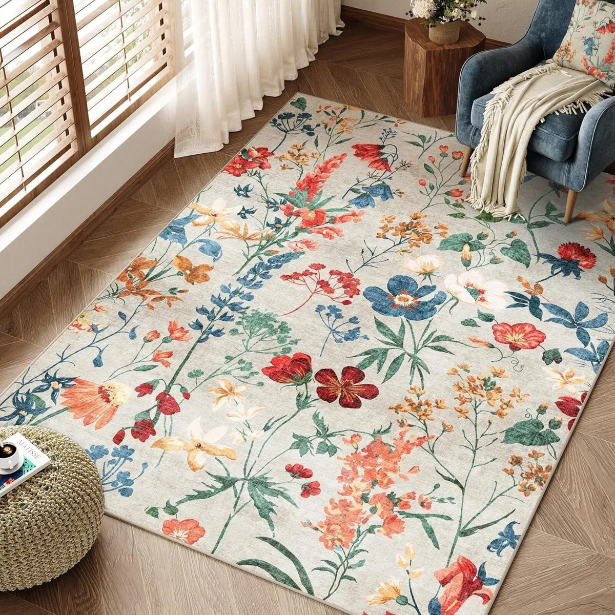 Rugs Living Room Area Rug Floral - Image 1